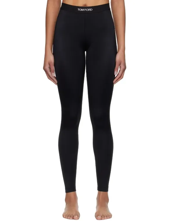 TOM FORD Black Lustrous Signature Leggings