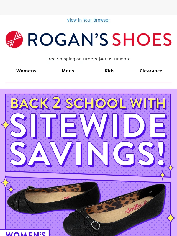 Rogans Shoes - Sitewide savings on new shoes? Check!