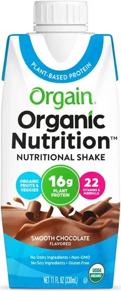 ORGAIN Organic Smooth Chocolate Vegan Nutritional Shake