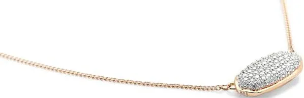 Kendra Scott Elisa 14k Gold Pendant Necklace Womens in Pave White Diamond 14k
