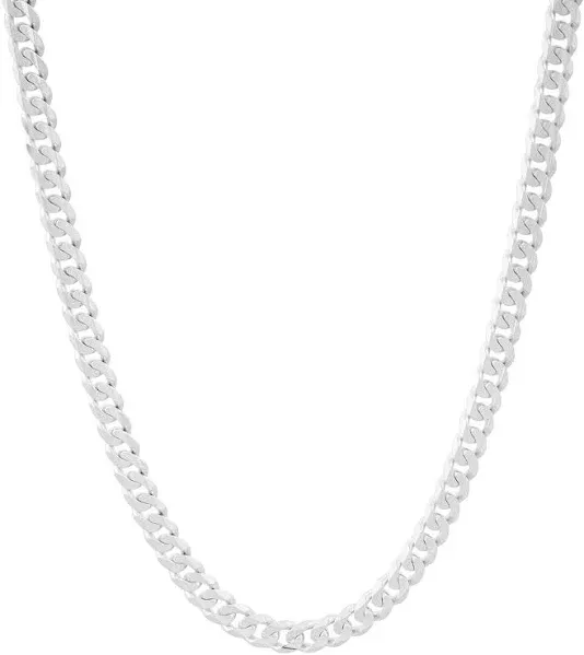 14K White Gold Curb Chain Necklace