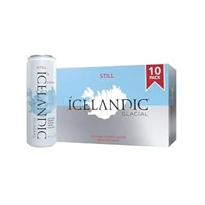 Icelandic Glacial Natural Spring Alkaline Water, 330 ml / 11.1 Fl Oz Cans (Pack of 10)