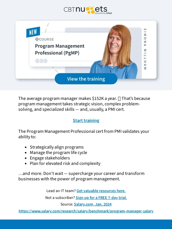 CBT Nuggets - New PMI training with Simona Millham