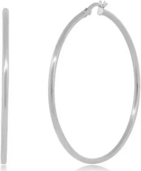 Cate & Chloe Monica 18k White Gold Plated Hoop Earrings