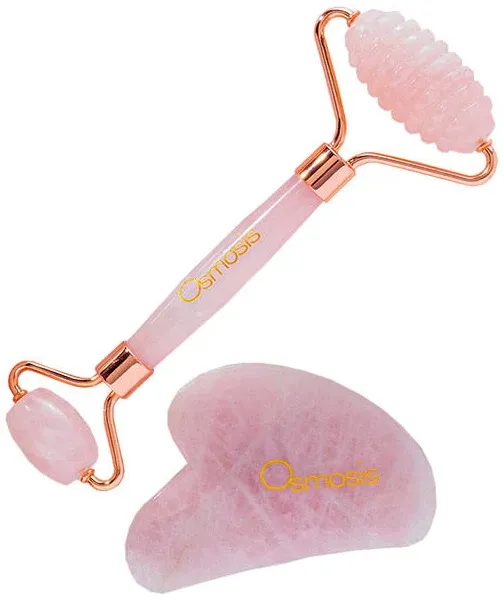 Osmosis +Beauty Rose Quartz Roller and Gua Sha Set