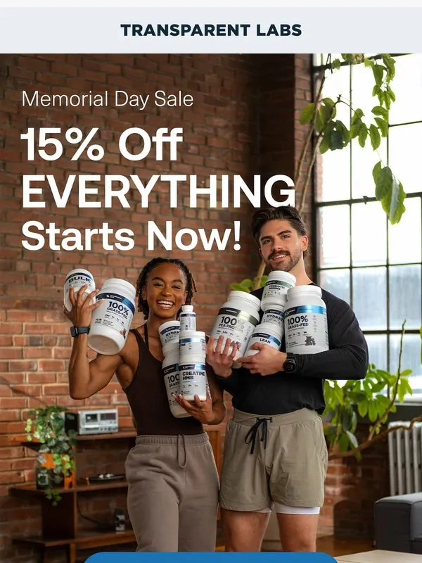 Transparent Labs - The Memorial Day Sale is HERE
