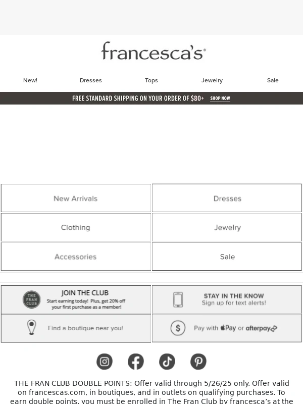 francesca's - Final Hours! $35 Dresses! ??