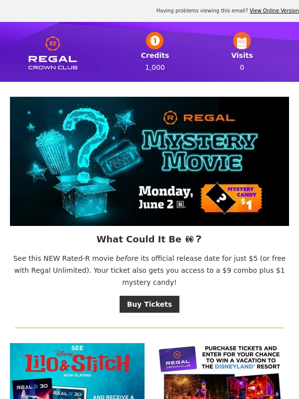 Regal Cinemas - Sdd,get a $1 mystery candy!