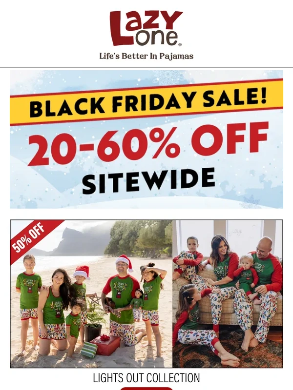 Lazy One - ? ? Black Friday Sale Starts TODAY! 20-60% Off SITEWIDE!