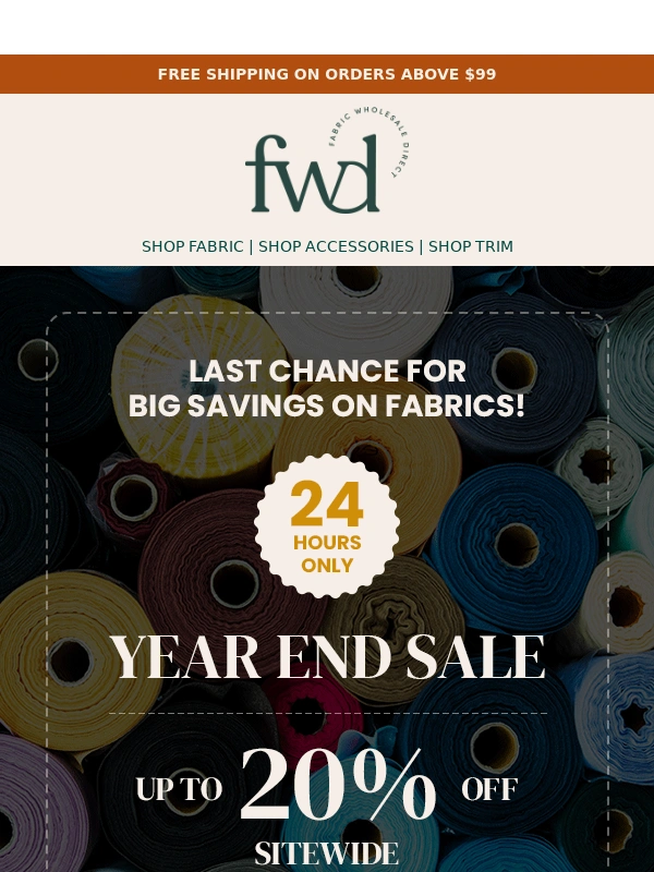 Fabric Wholesale Direct - ⏰20% OFF extended for 24 hours only!