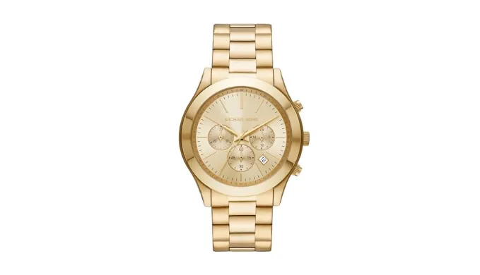 Michael Kors Slim Runway Chronograph Gold-Tone Stainless Steel Mens Watch (Model: MK8909)