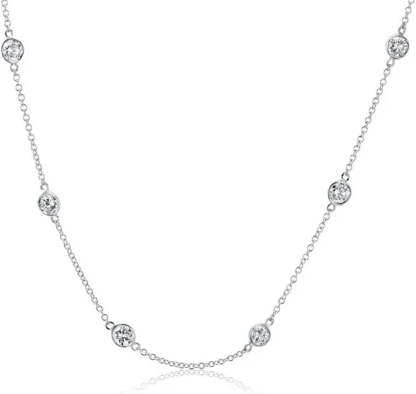 Kobelli 14K Gold Diamond Bezel Station Choker Necklace