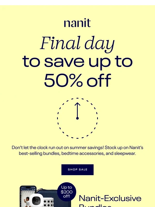 Nanit - Don't miss out! Today's your last chance for up to 50% off!