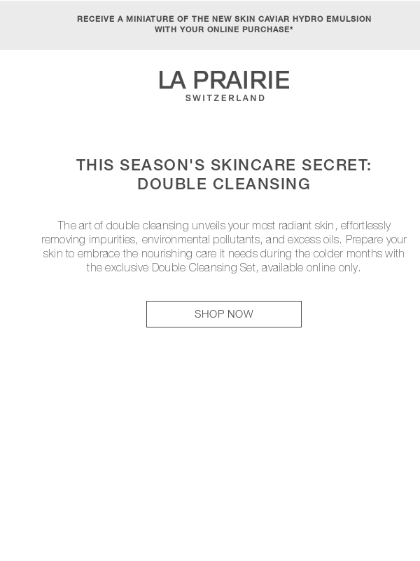 La Prairie - Double the cleanse,double the glow