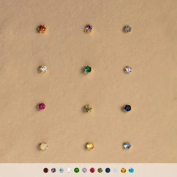 Caitlyn Minimalist Dainty Birthstone Flatback Stud Earrings
