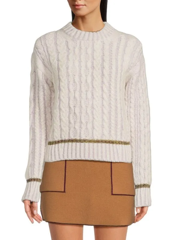 Sonia Rykiel Cable Knit Alpaca & Wool Blend Sweater