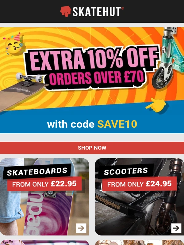 Skatehut - Get Back to School Ready With This Extra Discount Code ? Hurry,Ends Very Soon! ⏰