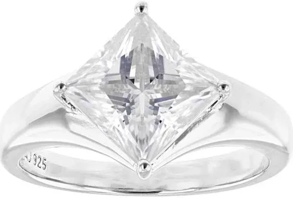 Moissanite Platineve Solitaire Ring 2.80ct DEW