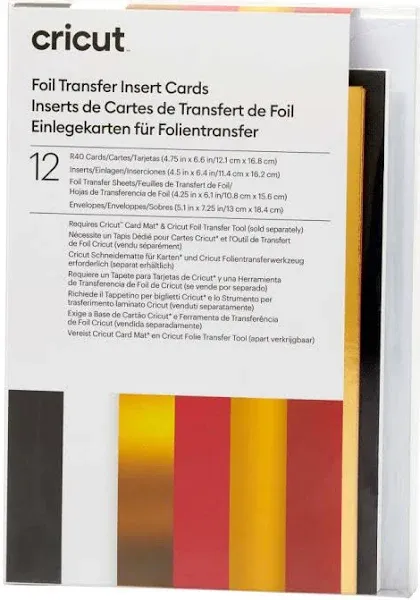 Cricut Foil Transfer Cards Royal Flush Sampler 12 Count