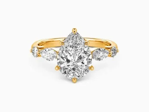 "The Portrait of Love" 2ct Pear Cut Side Stone Engagement Ring