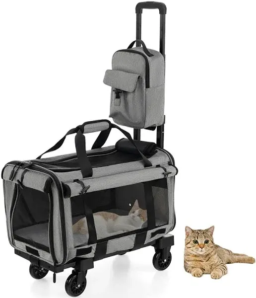 Costway Rolling Cat Carrier