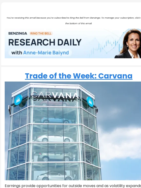 Benzinga Pro - Trade of the Week: Carvana