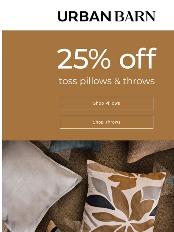 Urban Barn - These toss pillows and throws are just waiting for you