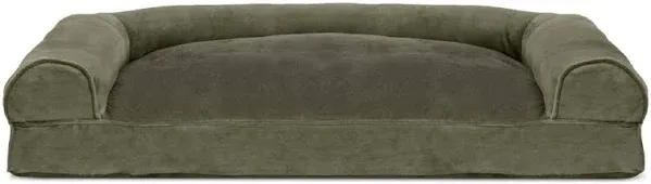 Faux Fur & Velvet Bolster Sofa Pet Bed FurHaven