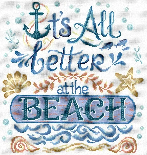 Imaginating Counted Cross Stitch Kit Life Is Better at the Beach