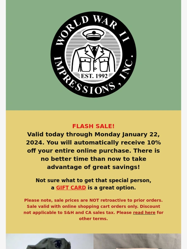 Frontier - WWII Impressions Flash Sale!