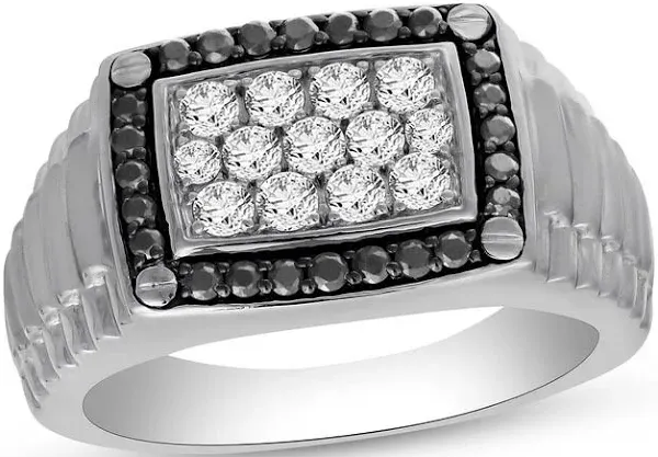 1 Ct tw Black & White Diamond Ring in 10K White Gold