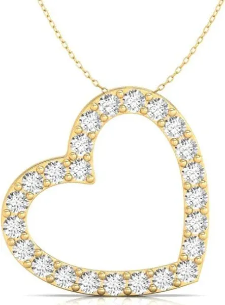 Solid Gold Pendants in Round Diamond
