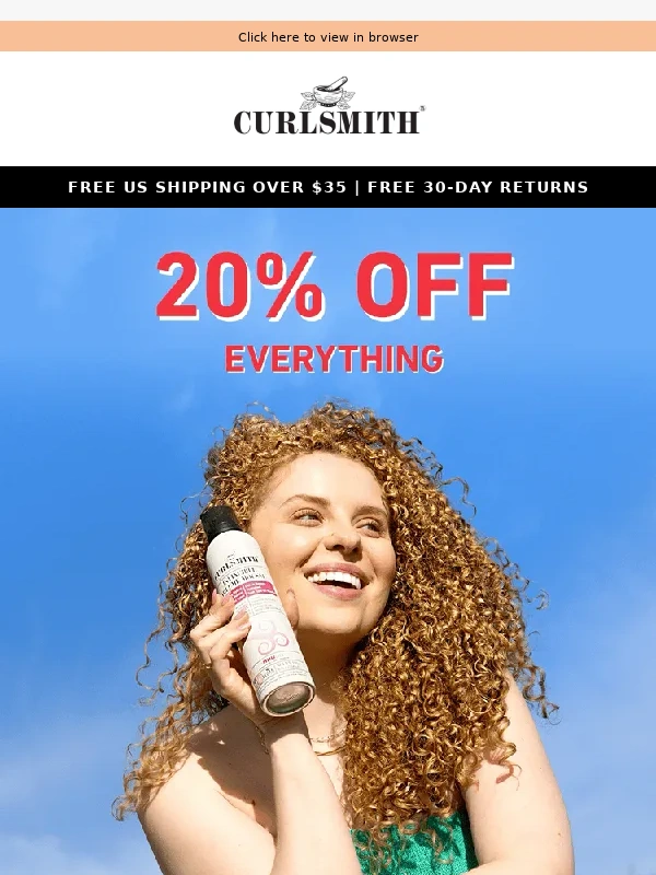 Curlsmith - Time's ticking,grab your 20% discount! ⏰