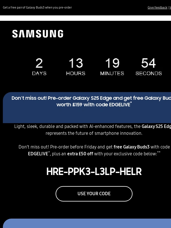 Samsung - Last chance to pre-order the Galaxy S25 Edge 