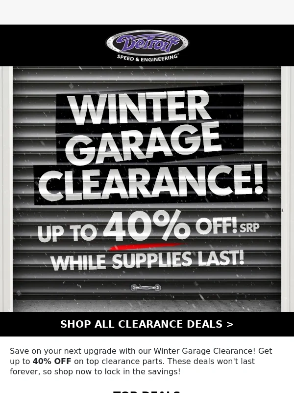 Detroit Speed - UP TO 40% OFF: Save On Winter Garage Clearance Deals NOW!