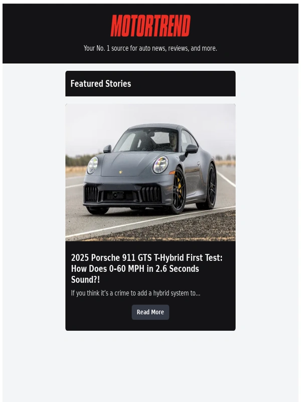 Motortrend's Roadkill TV Show - 2025 Porsche 911 GTS T-Hybrid First Test: How Does 0–60 MPH in 2.6 Seconds Sound?!