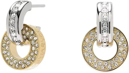 Olivia Burton London Classic Interlink Two Tone Silver & Gold Hoop Earrings