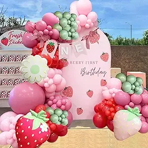 Strawberry Balloons Garland Arch Kit, 148 Pcs