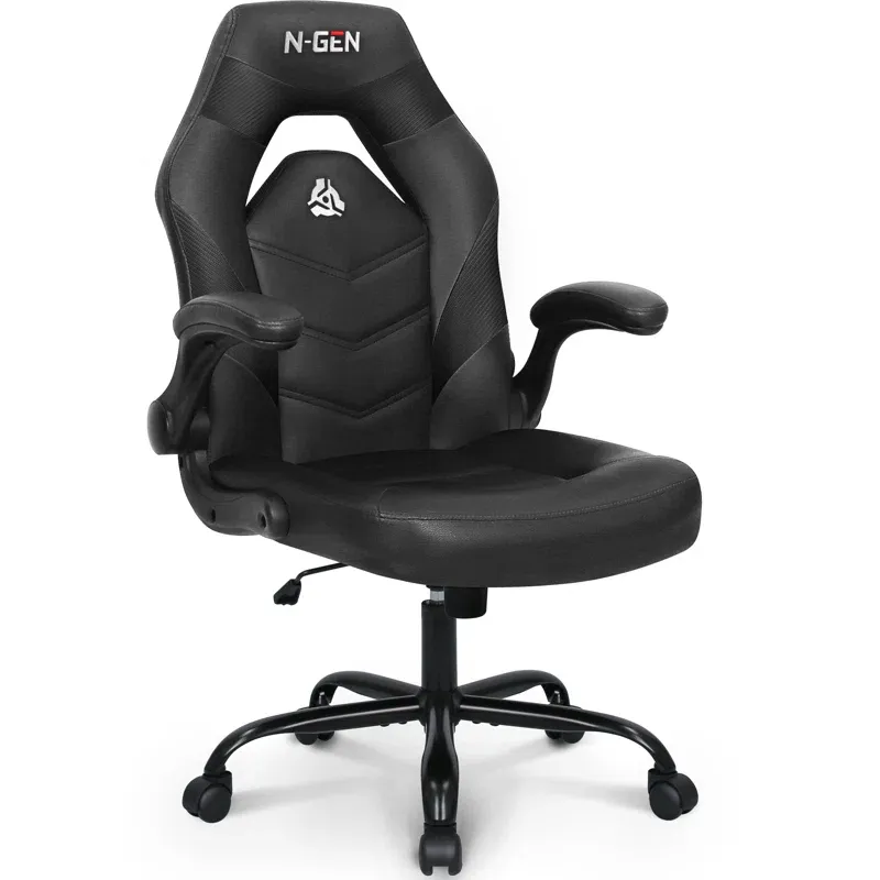 N-Gen Adjustable Ergonomic Swiveling Gaming Chair w/ Flip-Up Arms (Black) $84.99 + Free Shipping