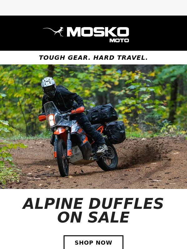 Mosko Moto - New Alpine Duffle available! Sale is on now,10-30% off all Mosko products