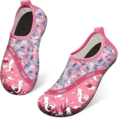 CROVA Toddler Kids Water Shoes Quick Dry Aqua Socks Non-Slip Barefoot Sports Shoes for Boys Girls Toddler