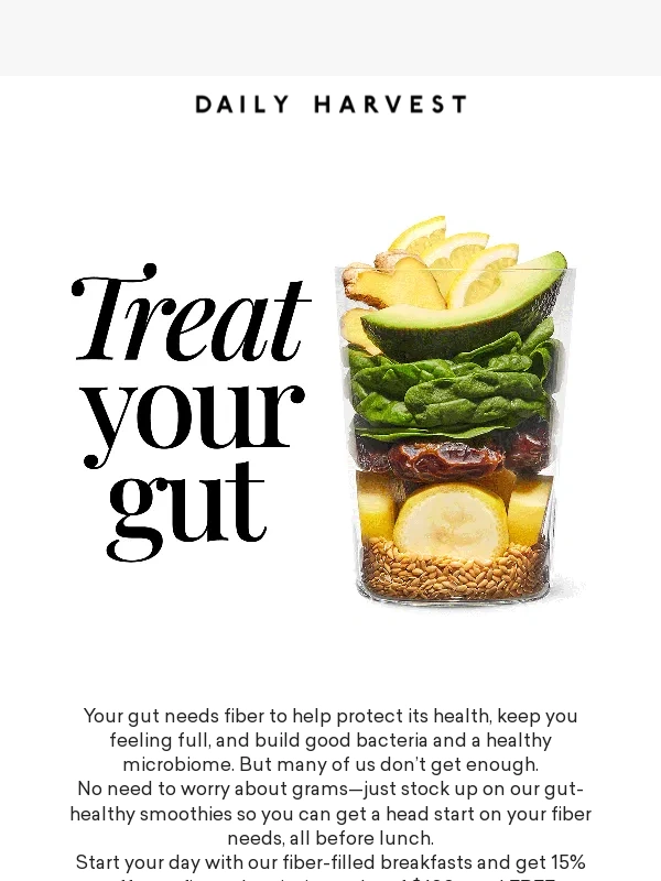 Daily Harvest - Delicious high-fiber smoothies this way