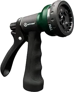 Automan Garden Hose Nozzle W/7 Adjustable Watering Patterns