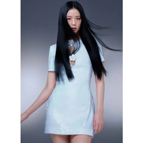 Self Portrait White Sequin Mini Dress