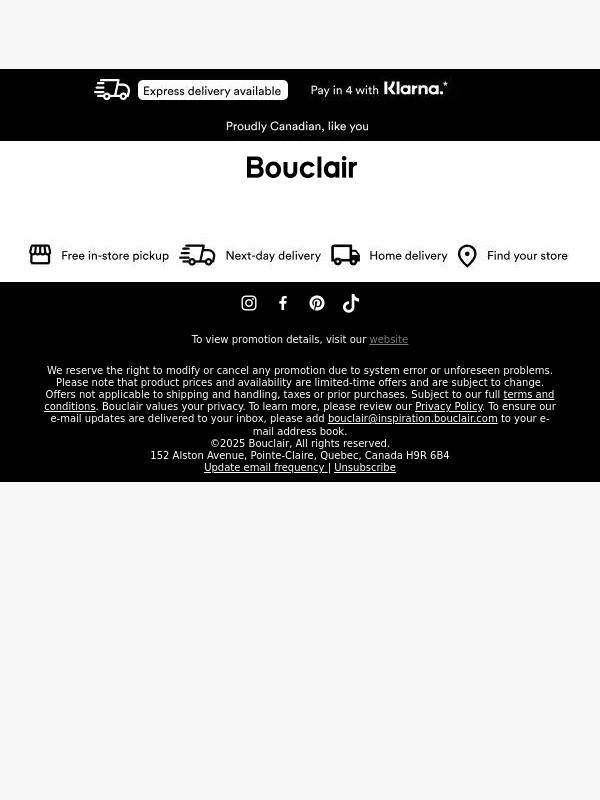 Bouclair - Only a few hours left: 9 chairs at 25% off ⏰