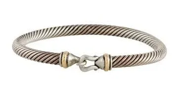 David Yurman Cable Buckle Bracelet in Silver with 18K Gold