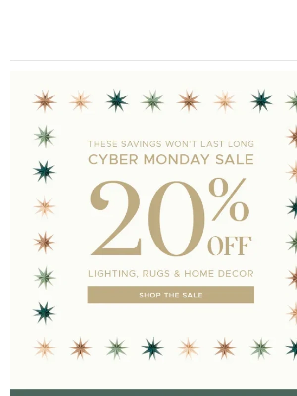 Shades of Light - Cyber Sale! Save 20% on Lighting,Rugs and Home Decor