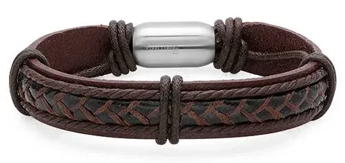 Men's Genuine Leather Inlay Bracelet