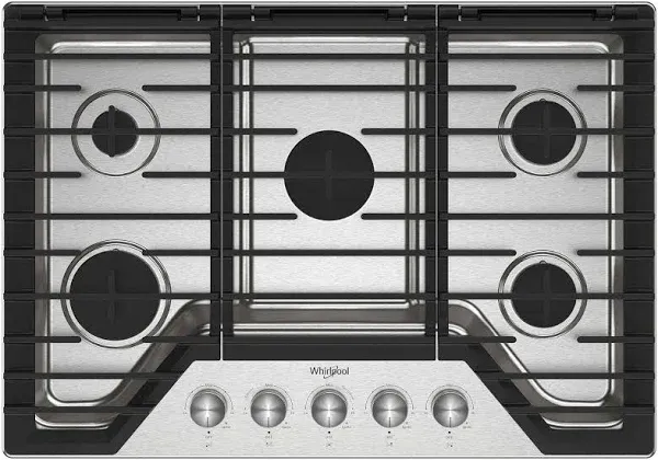 Whirlpool 30-Inch Gas Cooktop WCGK7030PS