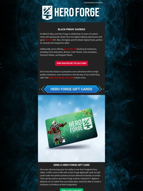 Hero Forge - ? Hero Forge® - Sale Ending Soon!